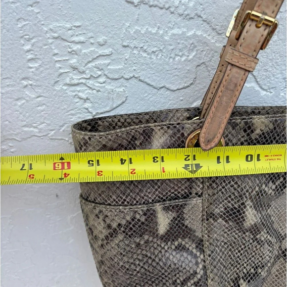 Michael Kors Brown Snake Print Tote Bag - Picture 3 of 12